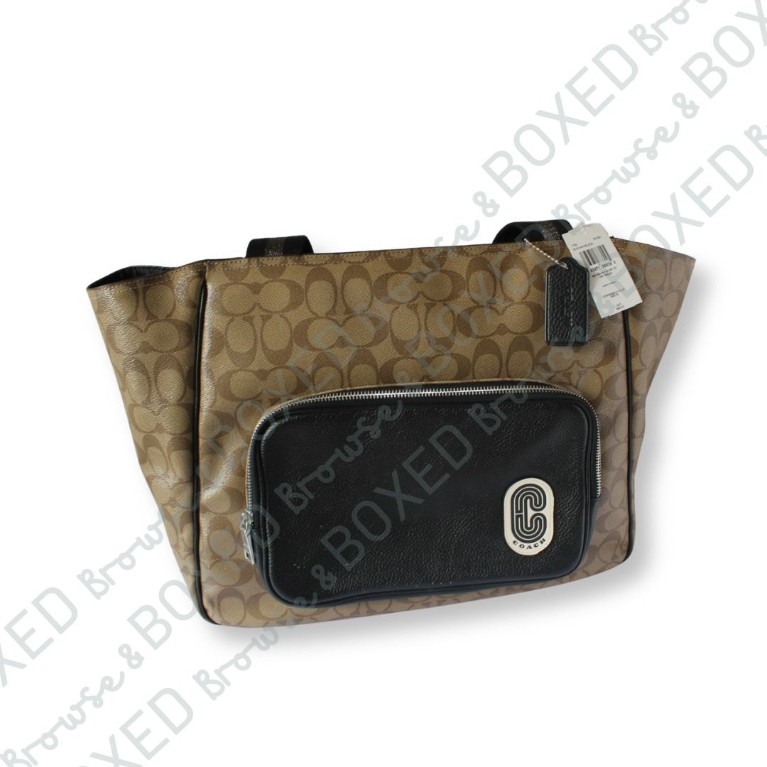 Court tote in signature canvas with coach patch 2025