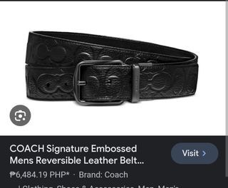 COACH Signature embossed leather belt