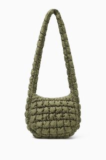 COS Quilted Oversized Shoulder Bag Green 0916460022 / 100% Authentic