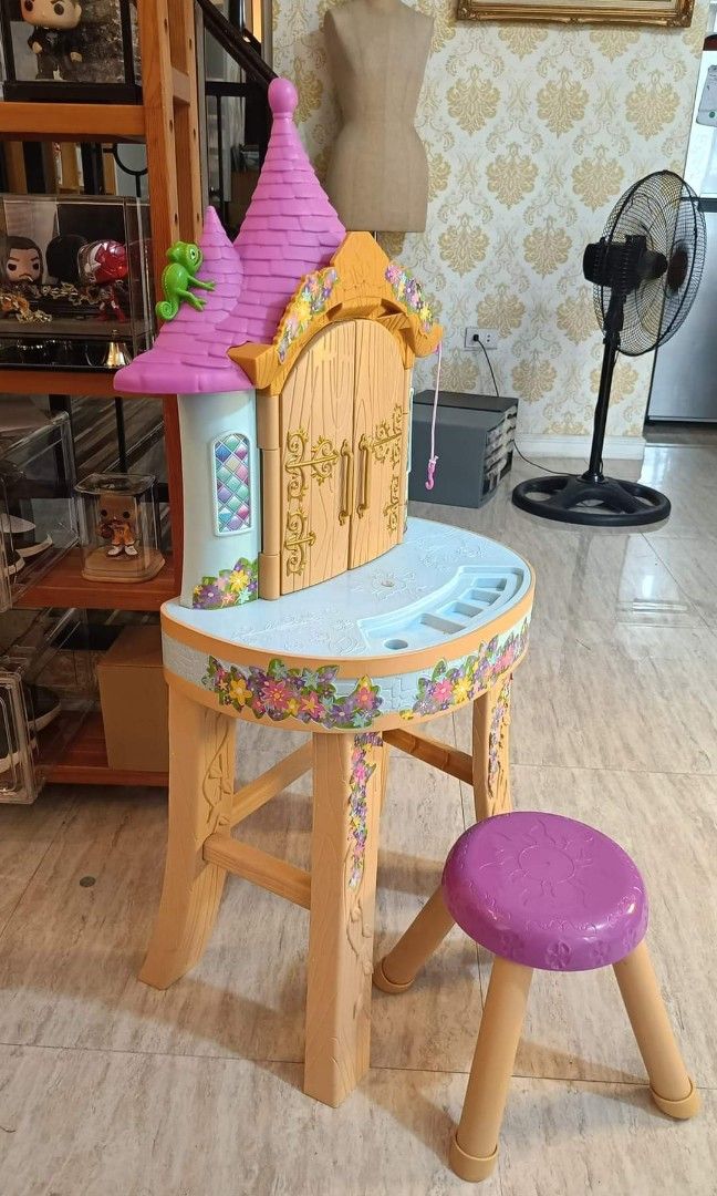 Disney rapunzel tower dresser with chair Babies Kids Baby Nursery Kids Furniture Kids Tables Chairs on Carousell
