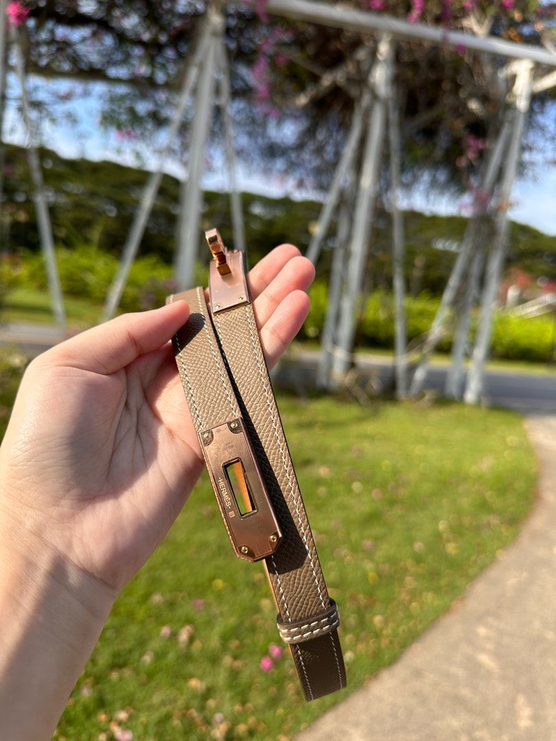 Etoupe Kelly Belt rosegold W 03/2024, Luxury, Accessories on Carousell