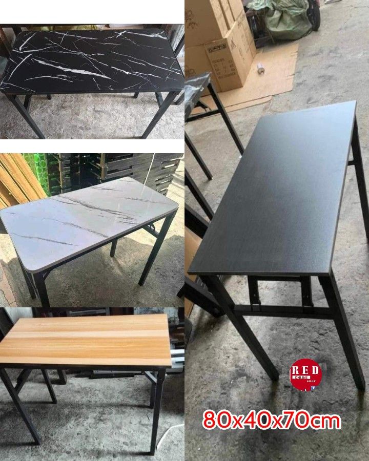 Foldable Table (Category: Tables & Sets) located in Manila. Submitted by redonlineshop (Listing ID 1292824367, Image 3). Description: FOLDABLE TABLE 80X40X70CM ₱1050 🎨Yellow 🎨marble blk 🎨black 🎨marble white 100x60x70cm ₱1050 🎨Yellow 🎨black 120x4070cm ₱950 🎨Lining blk 🎨marble white 🎨alta maple 🎨Alta white 🎨Alta yellow ₱1150 🎨Yellow 🎨black 120x60X70CM ₱1150 🎨alta White 🎨 alta yellow 🎨alta Brown 🎨marble blk 🎨Marble white ₱1200 🎨Bl