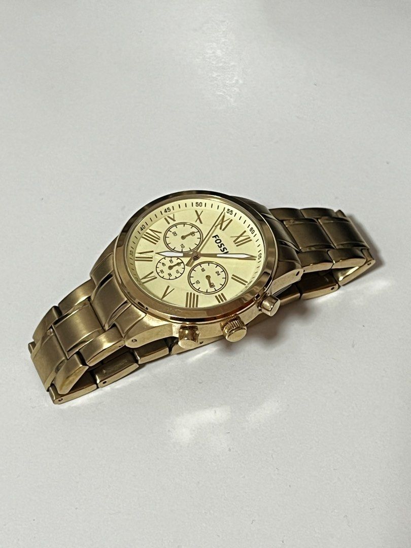 Fossil Small Flyn Analog Gold Dial Men s Watch BQ1739