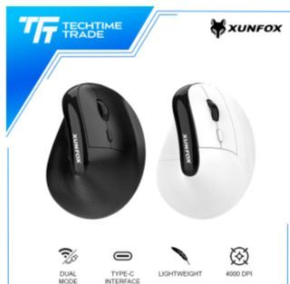 Gigaware Xunfox H5 Dual Mode Vertical Gaming Mouse 2.4GHz and Bluetooth Wireless1600DPI Charge Mute Wireless Mice