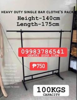 Heavyduty black clothes rack 100kgs capacity