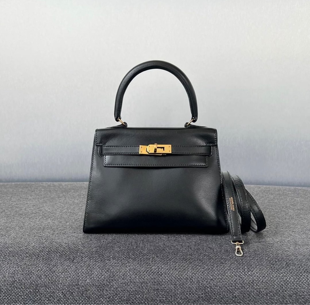 Hermes Vintage Kelly 20 Seller Black Box leather Ghw Luxury Bags Wallets on Carousell