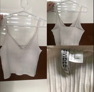 H&M Ribbed White Top