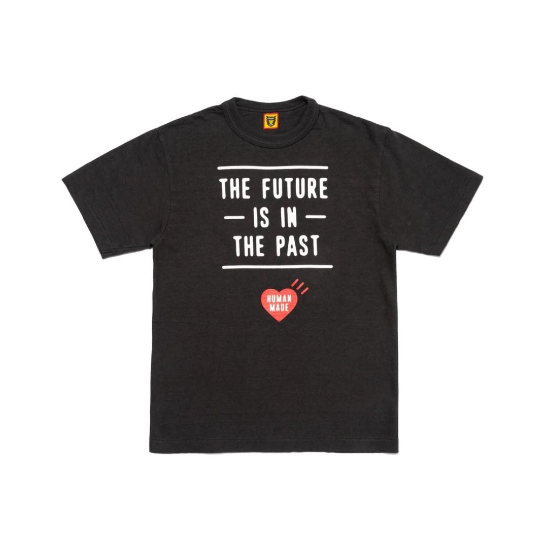 Human made tee the future is in the past logo march release kaws