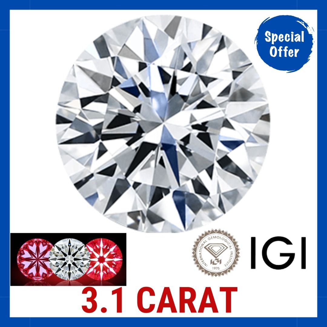 3.18 carat lab grown diamond 3 carat Lab Grown Diamond IGI certified lab grown Diamond engineered diamonds cultured diamonds lab diamonds synthetic