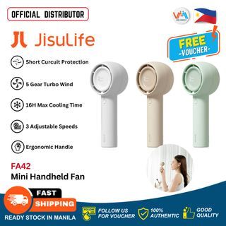 JISULIFE FA42 Mini Handheld Fan, Unique Design Portable Fan, Personal Hand Fan USB Rechargeable ( Available in Multiple Colors & Different mAh ) - VMI Direct