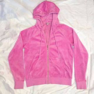 juicy couture pink velour zip up hoodie
