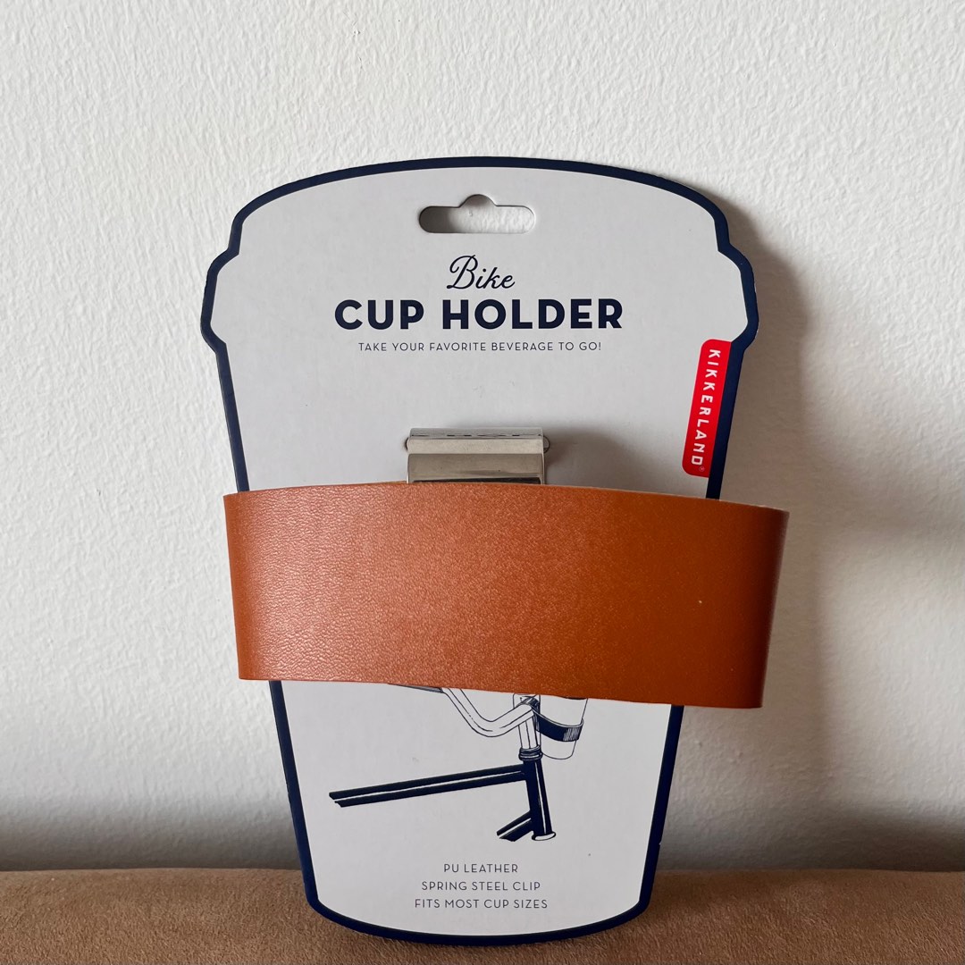 KIKKERLAND Leather Bike Cup Holder
