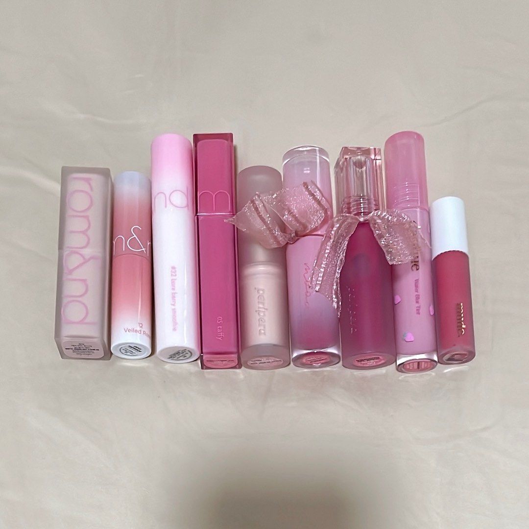 makeup clearance sale - romand, peripera, dasique, mude lipsticks and lip tints (Category: Makeup) located in Singapore. Submitted by coralhyun (Listing ID 1292893978, Image 1). Description: refer to profile for makeup clearance sale including other makeup products all products only swatched before at most postage +$2 lipsticks and lip tints $5 each 1. romand zero matte lipstick in 10 pink sand (exp 20260713) 2. romand glasting melting balm in 12