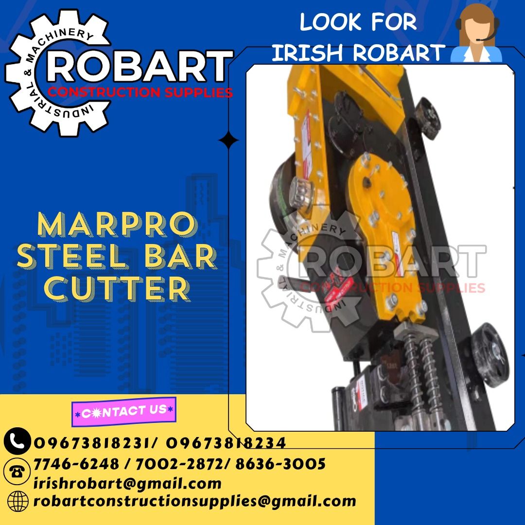 MARPRO STEEL BAR CUTTER (Category: Construction Tools & Equipment) located in Manila. Submitted by irishrobart_22 (Listing ID 1292827904, Image 1). Description: MARPRO STEEL BAR CUTTER MPSBC-40 Cutting Diameter Range Ordinary carbon steel 6-40MM Class II rebar 6-32MM Cutting Freqency 32T/M Motor Power Copper 100% 4KW Motor Speed 2890R/M Working Voltage Single-phase 220V/60HZ SEND US MESSAGE FOR INQUIRIES ‼️‼️ LOOK FOR IRISH ROBART VBR : 0 9 6 7 3