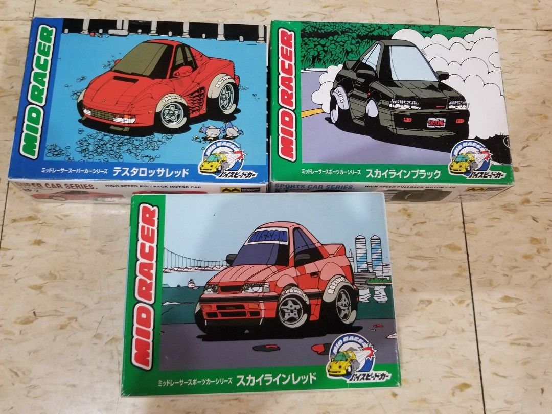 Mitsuwa mid racer 上鏈車仔三盒, 興趣及遊戲, 玩具& 遊戲類