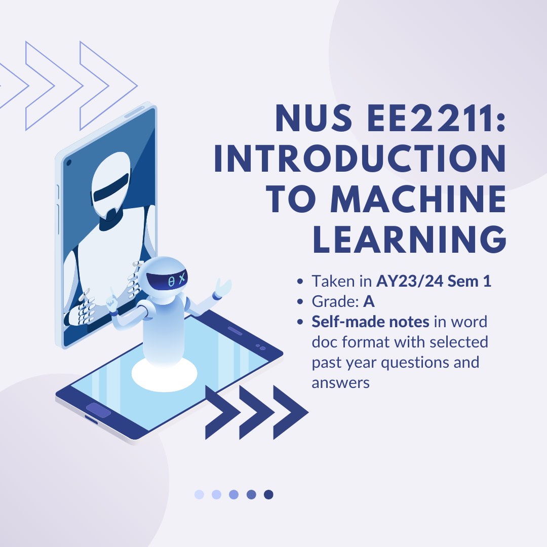 NUS EE2211 Introduction to Machine Learning Notes, Hobbies & Toys ...