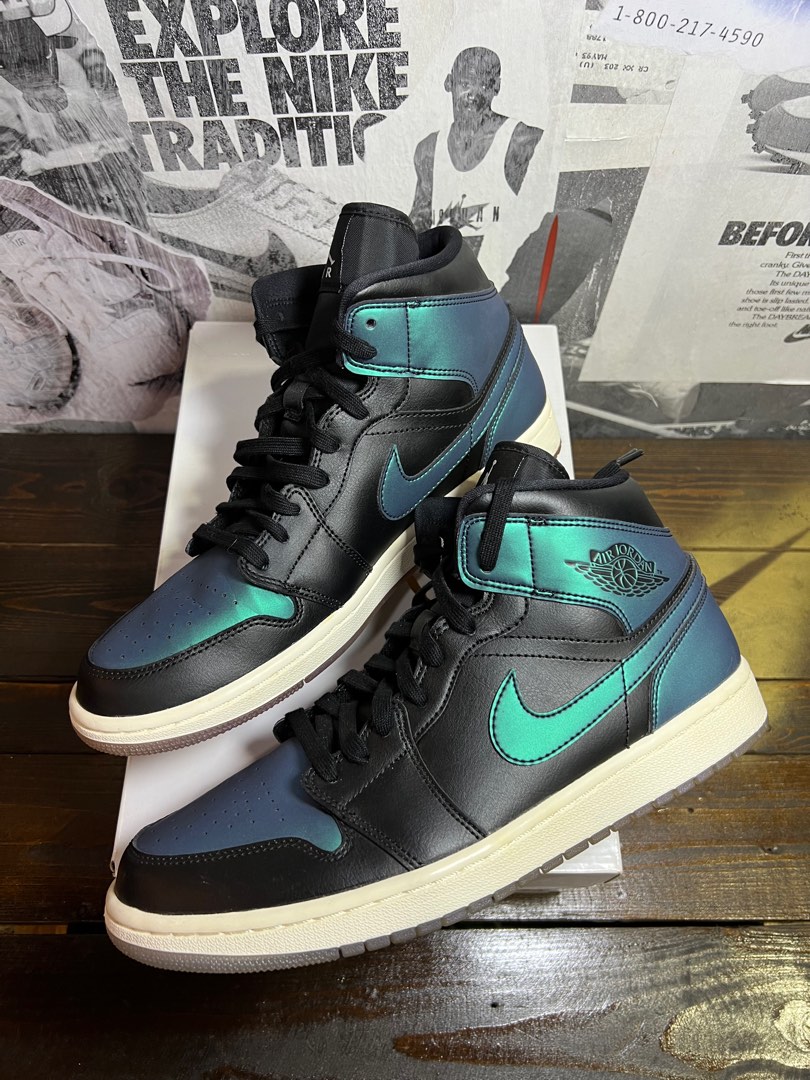 Jordan 1 mid iridescent black cheap