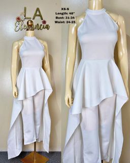 Original Shein White Sleeveless Formal Jumpsuit