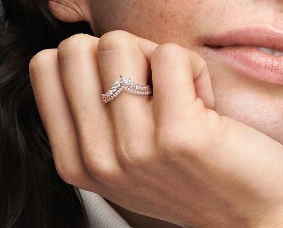 Pandora wishbone discount princess ring