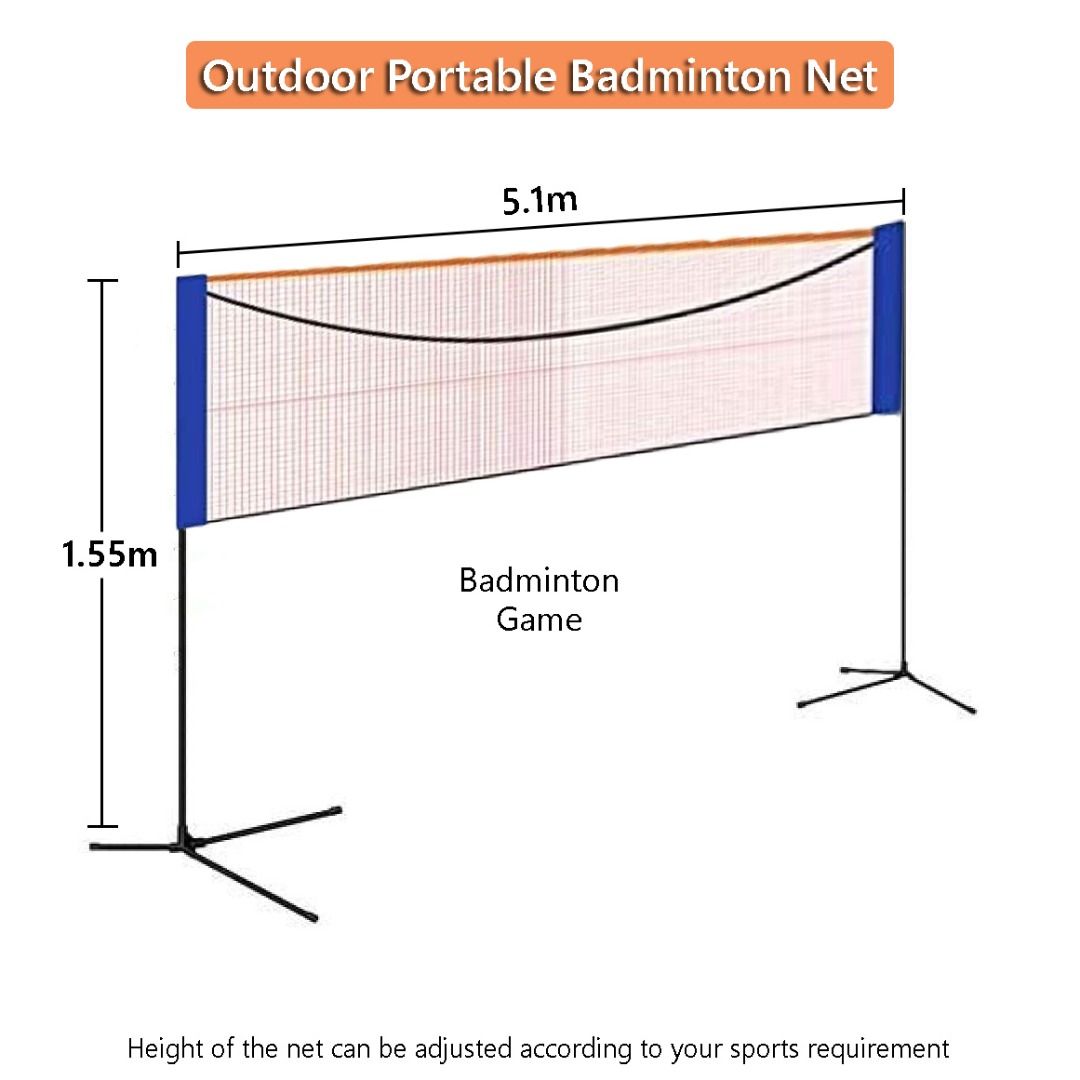 Badminton court outlet net height
