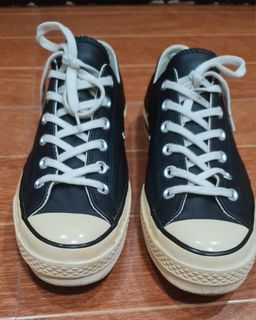 RARE!!! CONVERSE ALL STAR 70's BLACK LEATHER WITH FREE LEVIS 511 JEANS