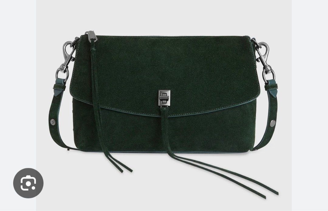 Rebecca Minkoff Darren Top Zip Suede Shoulder Bag in Midnight