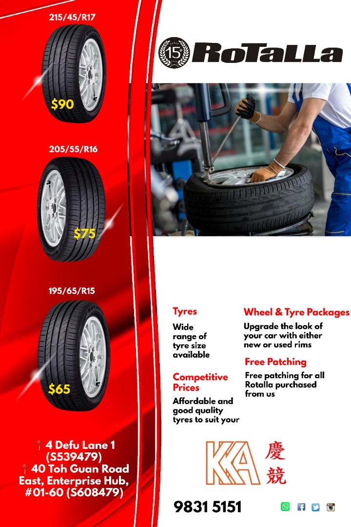 Rotalla Tyres Year End SALE!, Car Accessories, Tyres & Rims on Carousell