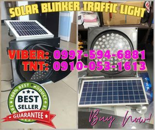 Solar Blinker Traffic Light Amber 300MM