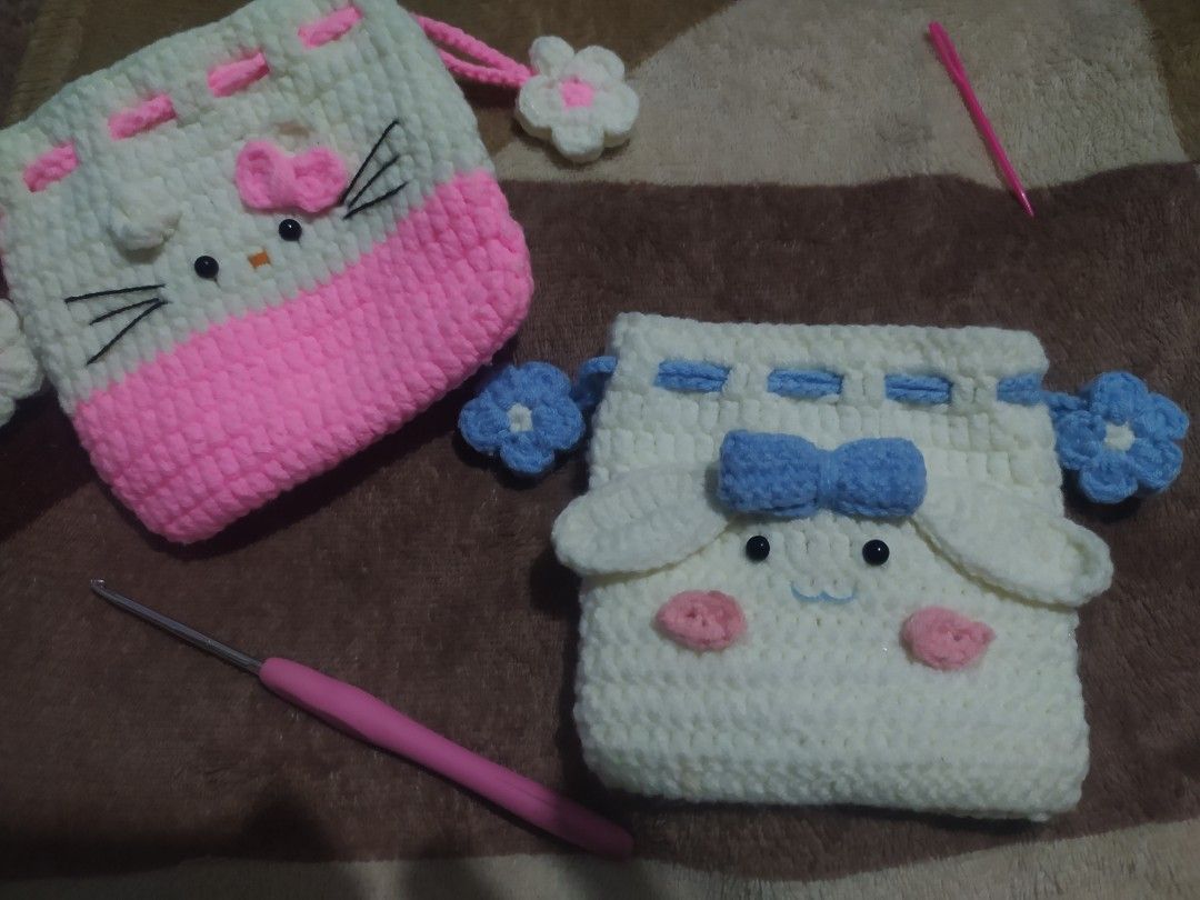 String bag (Category: Purses & Pouches) located in Valenzuela. Submitted by leyyyyz (Listing ID 1292920719, Image 3). Description: WTS LFB PH Hello Kitty string bag Cinamoroll string bag Plain string bag (blue, violet, pink) type of yarn: 5ply mc mop: gcash/maya mod: lalamove/flashexp.