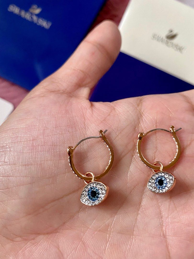 Evil eye swarovski earrings hotsell