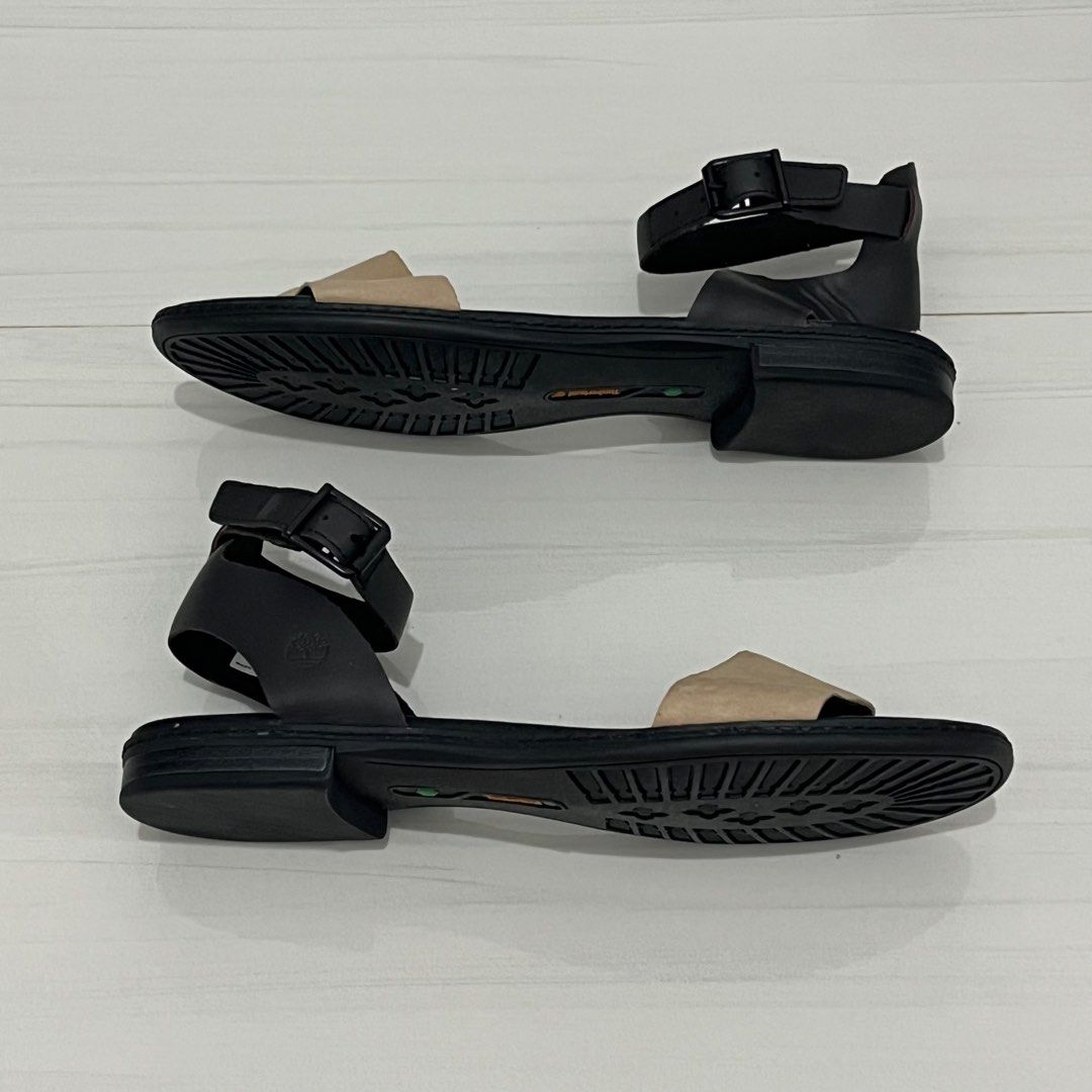 Timberland CherryBrook Black Leather Sandals Women s Fashion Footwear Flats Sandals on Carousell