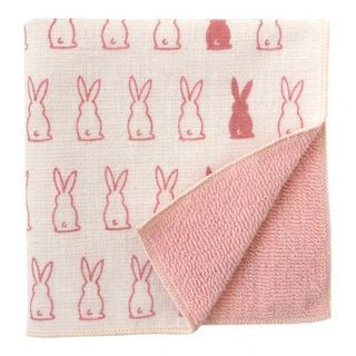 Towel Handkerchief, Rabbit Pink Pattern
