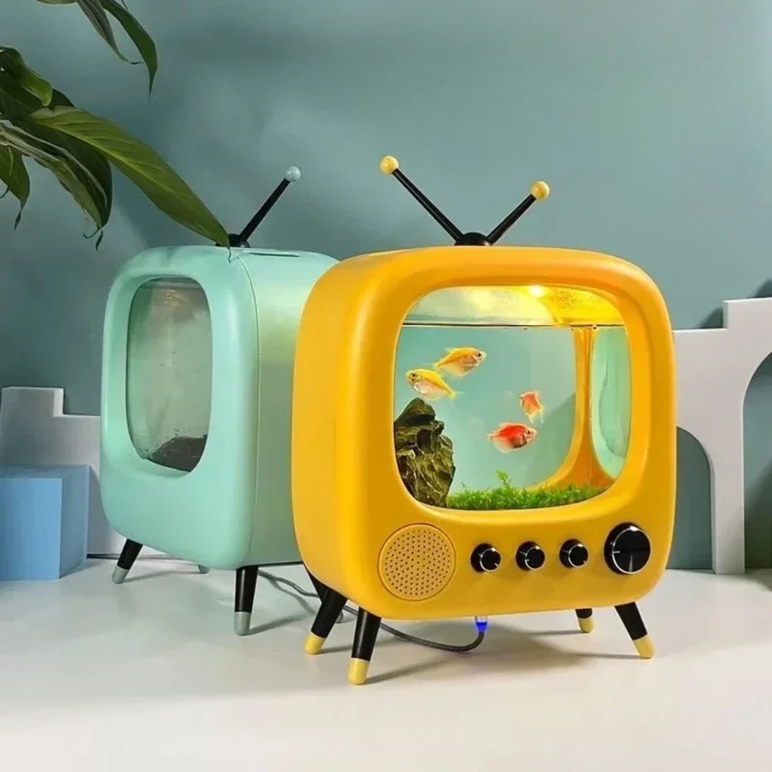 TV Fish Tank Thai Fish Tank Vintage Desk Office Desk Net Red