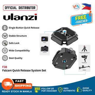 Ulanzi Falcam F-38 Universal Arca-Swiss Plate Quick Release System for Safe Lock Action Camera Quick Release Plate w 1/4" to 3/8" Screw Thread Quick Release System QR Plate Camera Tripod Mount Adapter for Sony Canon Monopod DSLR Stabilizer Slider - VMI