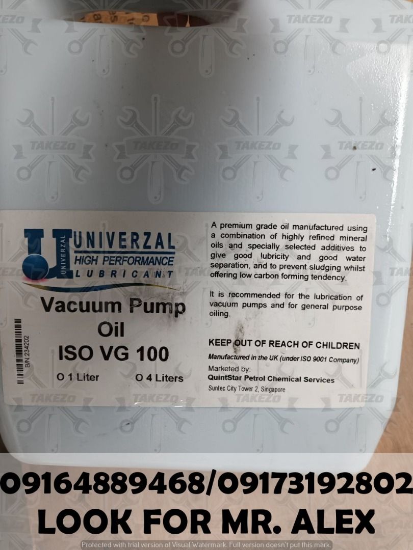 VACUUM PUMP OIL ISO VG 100, Commercial & Industrial, Construction ...