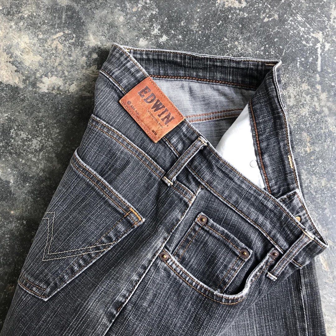 Vintage Edwin 404 Loose Straight Black Washed Jeans
