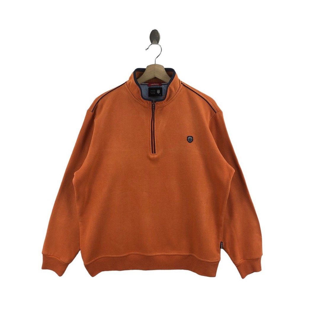 Vtg K SWISS Small Logo Embroidery Half Zipper Sweatshirt Pullover