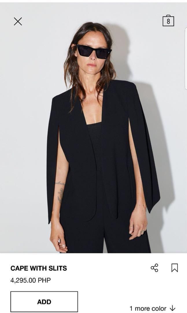Zara cape black blazer Women s Fashion Tops Blouses on Carousell