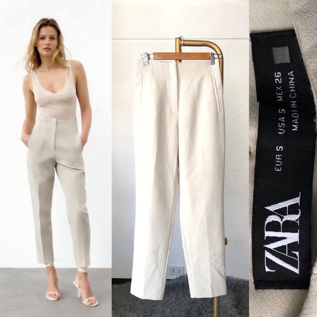 Zara High Waist Trousers Pants, Women's Fashion, Bottoms, Other Bottoms on  Carousell