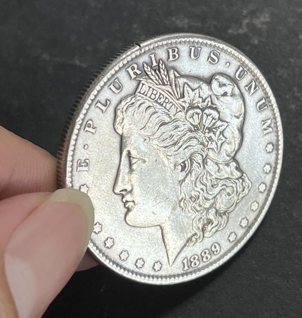 1889 Morgan Silver Dollar $1 US America Silver Coin old vintage
