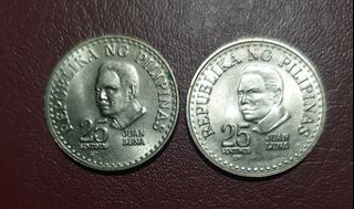 1975-1982 Philippines 25 Sentimos Juan Luna Coins Uncirculated