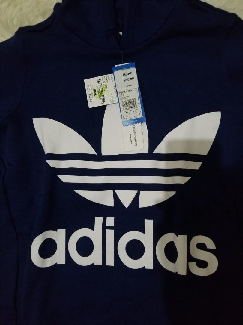Adidas Women Trefoil Hoodie Dark Blue Originals Artikel DV2568 BNWT Size S