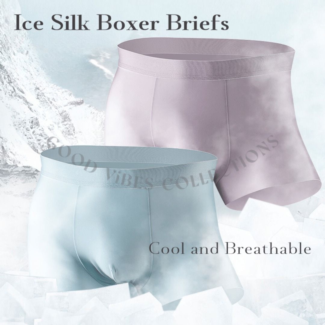 BRAND NEW】 Men's Plus Size Seamless Cool Ice Silk Antibacterial Boxer Soft  Breathable Underwear, Men's Fashion, Bottoms, New Underwear on Carousell