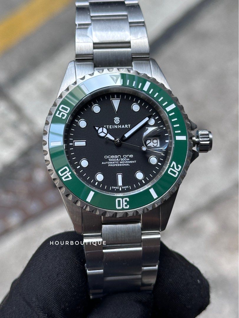 Brand New Steinhart Ocean 42 Green Ceramic Bezel Automatic Watch