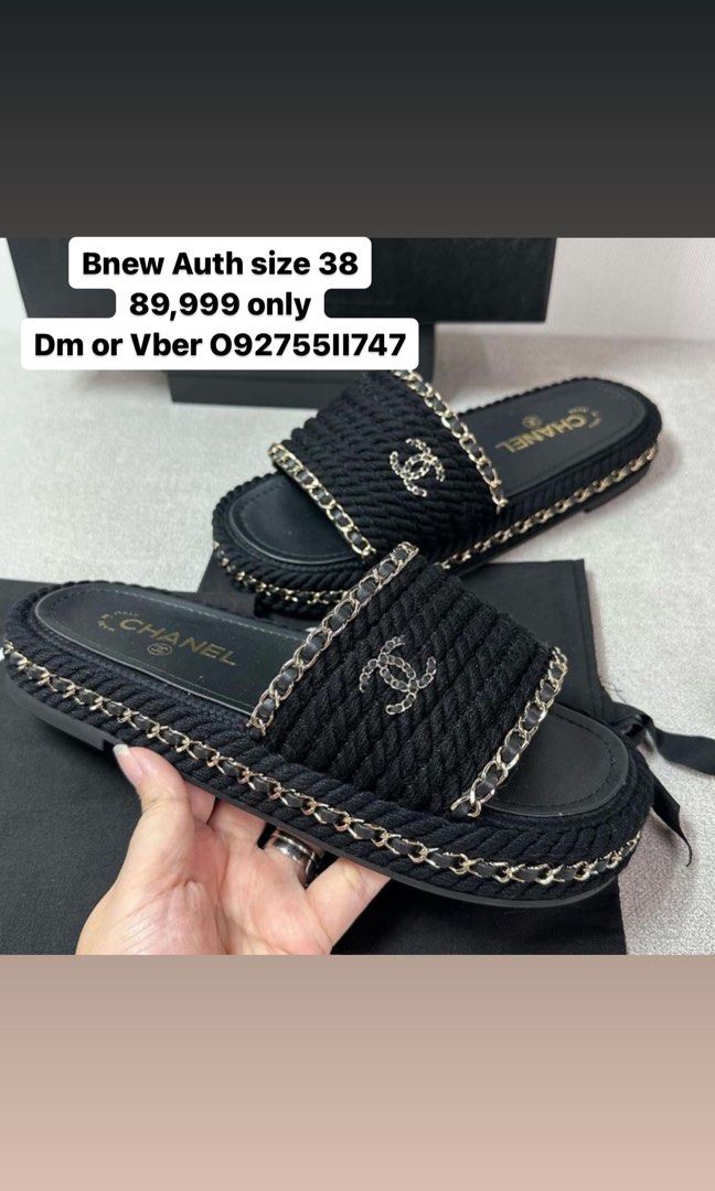 Brandnew Authentic Chanel Pool Slides Slippers Sandals Mens Womens size 38 Luxury Sneakers Footwear on Carousell