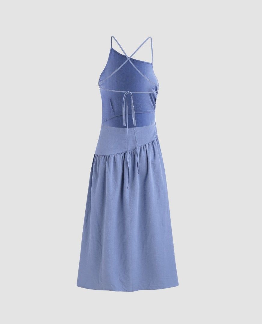 CIDER BLUE ASYMMETRICAL BACKLESS DRESS (Category: Dresses) located in Makati City. Submitted by pre_loved_by_k (Listing ID 1293077272, Image 2). Description: .