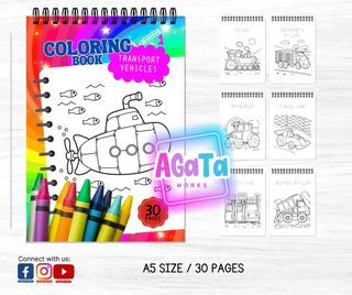 COLORING BOOK 30PAGES SIZE A5 9 VARIANTS
