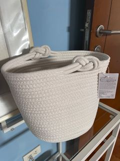 Cream High End Cotton Rope Knot Basket Decor