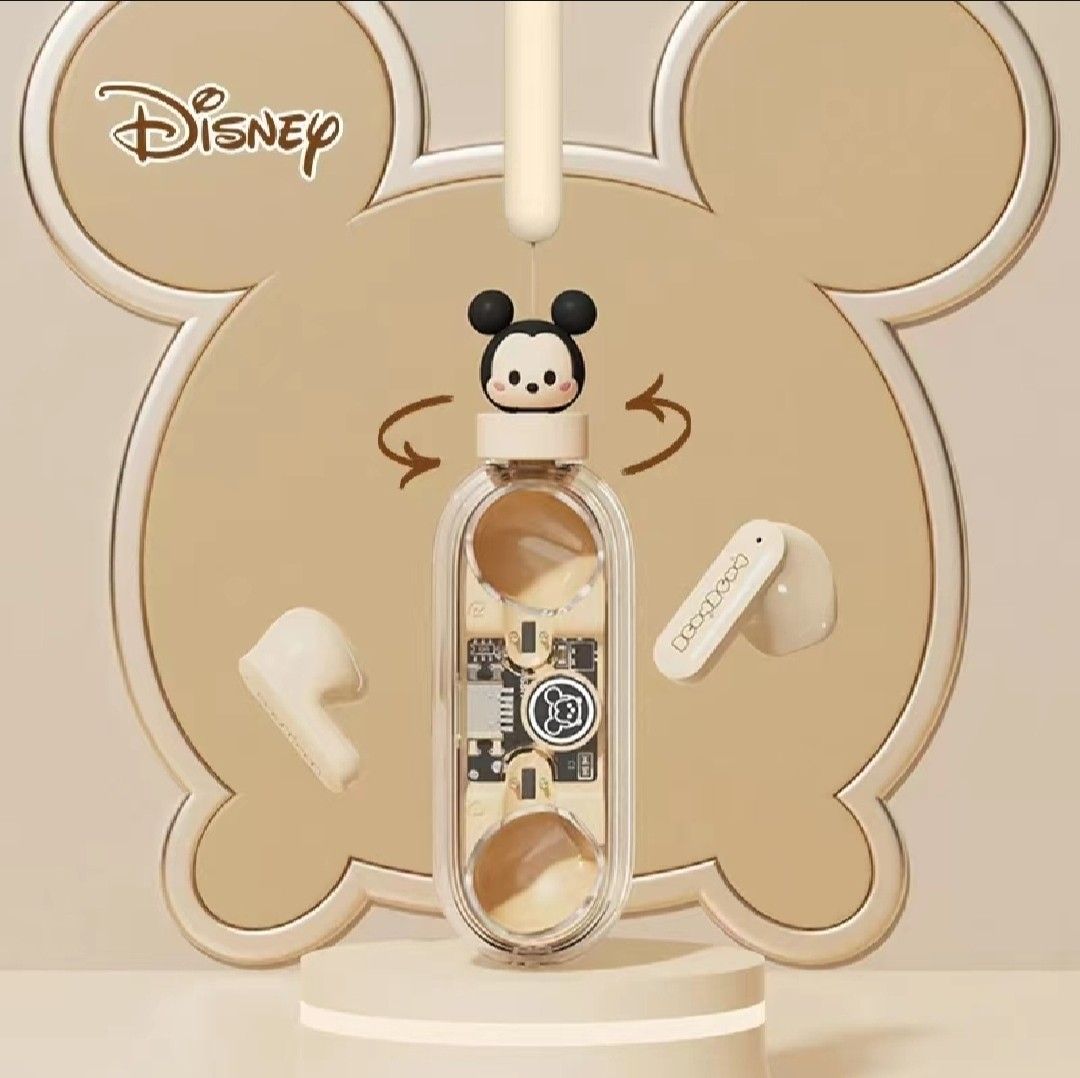 Disney Transparent Rotary TWS Earbuds Mickey Minnie Wireless Headphones ...