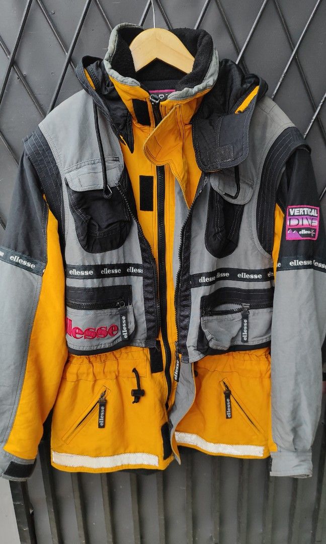 Ellesse Vertical Dive Jacket Multi Pocket Vintage, Fesyen Pria